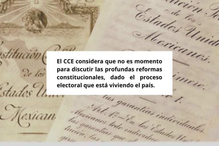 El CCE considera que no es momento para discutir las profundas reformas constitucionales, dado el proceso electoral que está viviendo el país